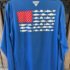 Columbia PFG Royal Blue Performance Shirt Size M